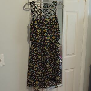 Black Dress with Colorful Heart Pattern